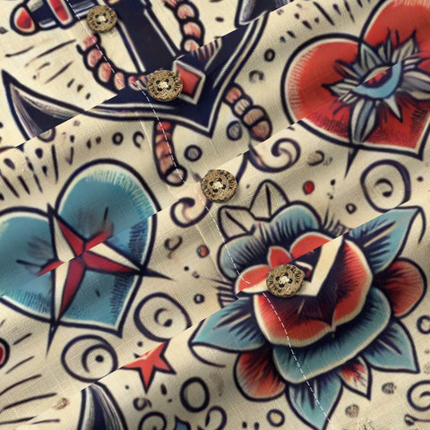 Retro tattoo anchor with heart