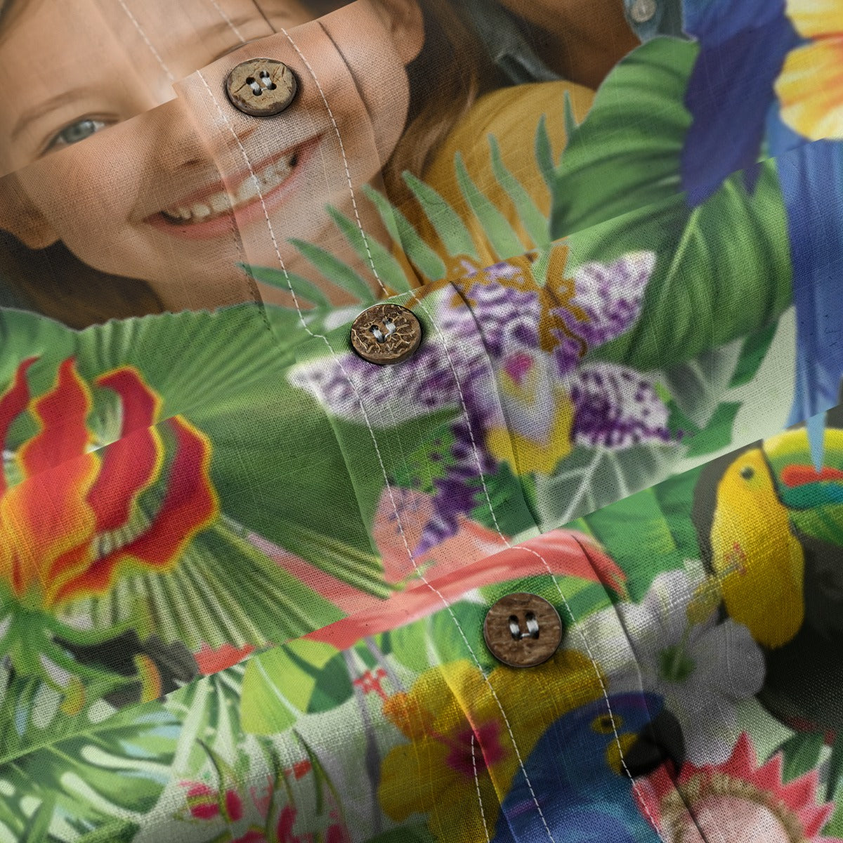 Personalized Hawaiian Shirt with Photo, Flamingo Parrot Hawaiian Shirt, Vacation Tropical Pattern Shirt for Men Women - The Palmix