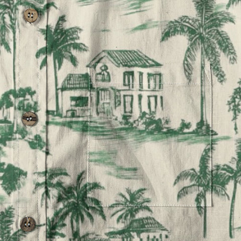 Hand-Drawn Holiday – Vintage Green Line Art Hawaiian Shirt