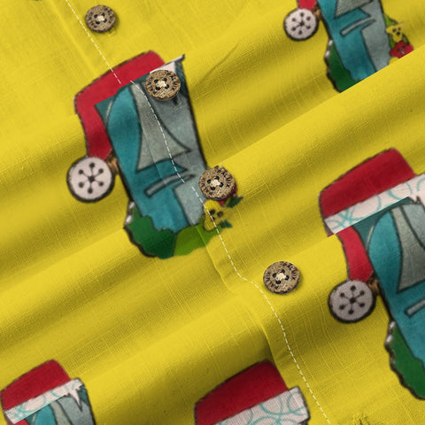 Retro hippie in moai santa hat