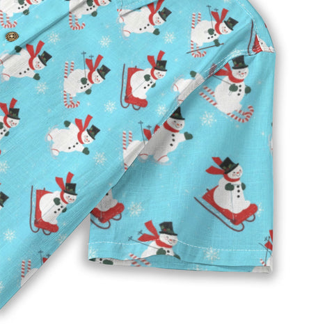 Women's Festive Snowman Hawaiian Shirt