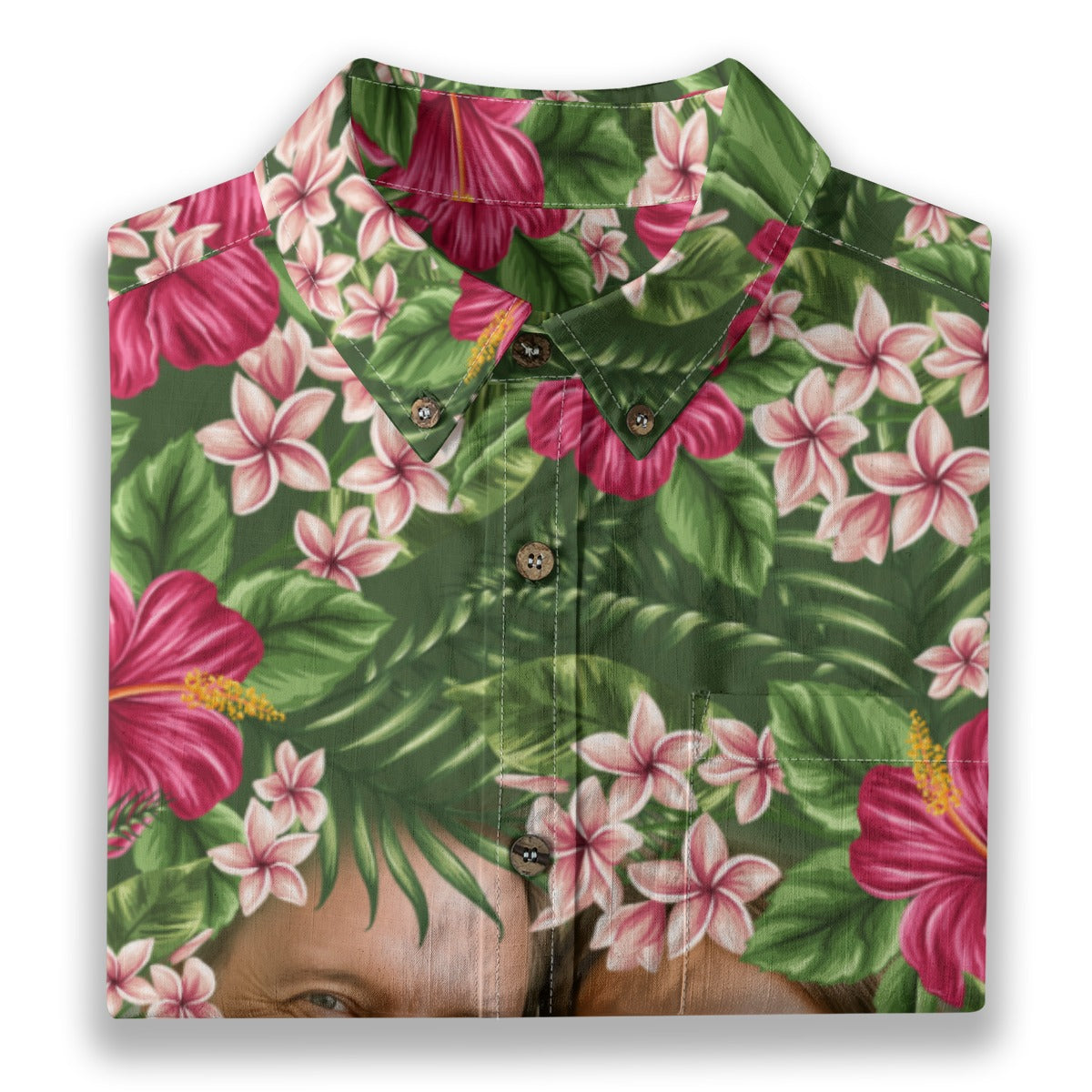 Personalized Hawaiian Shirt with Photo, Floral Aloha Hawaiian Shirt, Tiki Shirt for Family - The Palmix