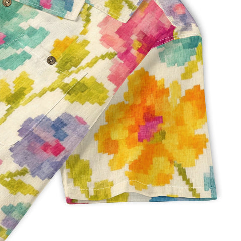 Pixel Floral Hawaiian Shirt
