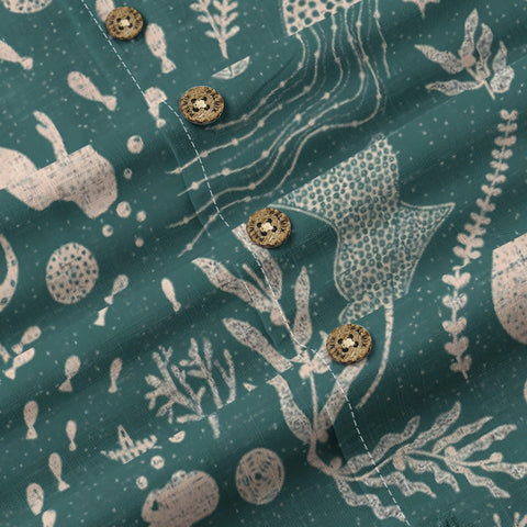 Teal Vintage Ocean Creatures