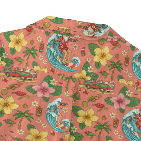 Surfing Santa & Floral Hawaiian Shirt