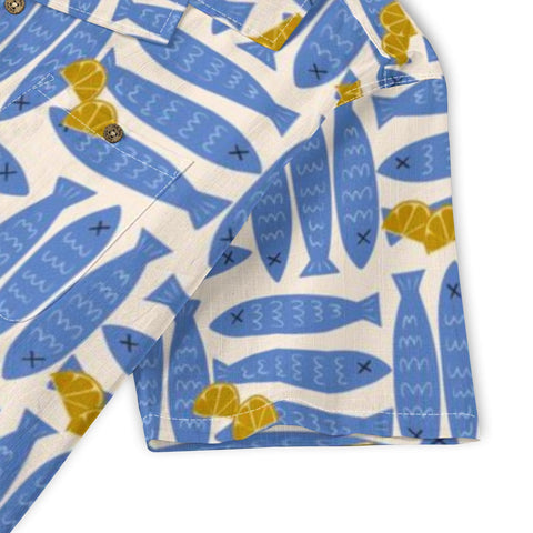 Blue Fish & Lemon Hawaiian Shirt