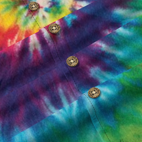 Rainbow Tie-Dye Hawaiian Shirt