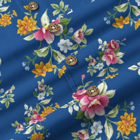 Retro blue rhyme flower border