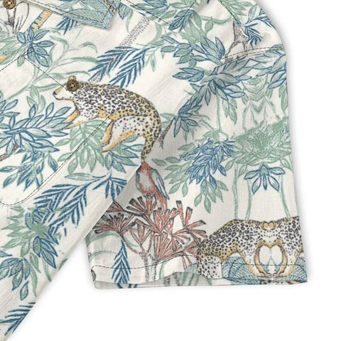 Light green brown tropical painting