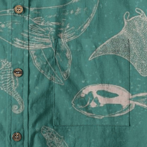 Naturalist – Vintage  bottom line drawing style Hawaiian shirt