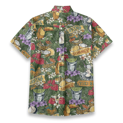 Personalized Hawaiian Shirt with Photo, Surfing Cocktail Hawaiian Shirt, Tiki Shirt for Family - The Palmix