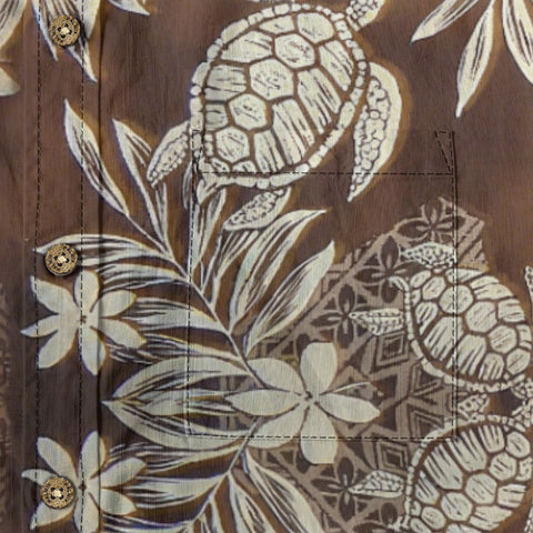 Island Guardian – Tribal Turtle & Floral Hawaiian Long-sleeve shirt