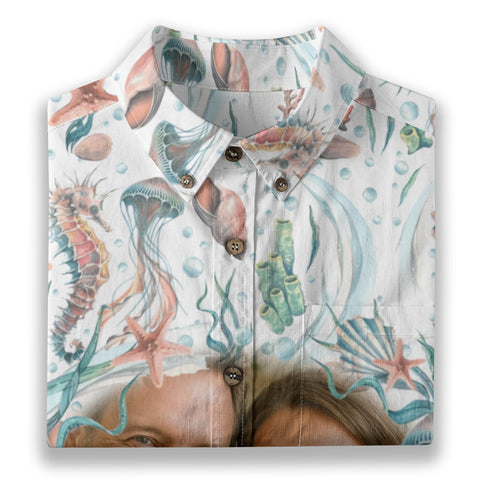 Personalized Hawaiian Shirt with Photo, Ocean Animals Hawaiian Shirt - The Palmix