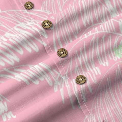 Pink Palm Leaf Hawaiian Shirt