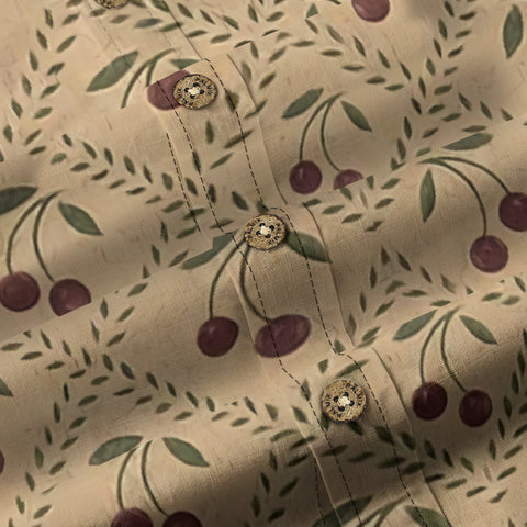 Vintage Cherry Print Long Sleeve Shirt