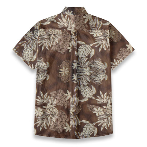 Island Guardian – Tribal Turtle & Floral Hawaiian Shirt
