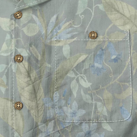 Light Sage Green Vintage Tropical Floral