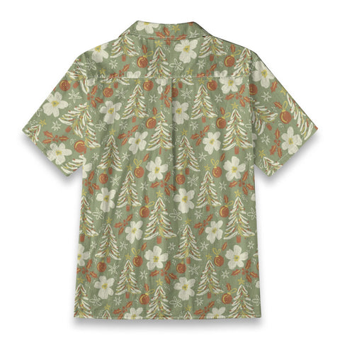 Floral Christmas Tree Hawaiian Shirt