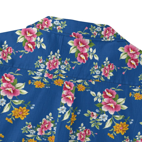 Retro blue rhyme flower border