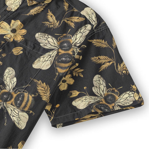 Gilded Beeyard – Black Gold Bee Plant Hand-painted Art Print Shirt