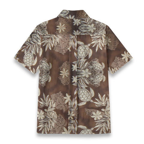 Island Guardian – Tribal Turtle & Floral Hawaiian Shirt