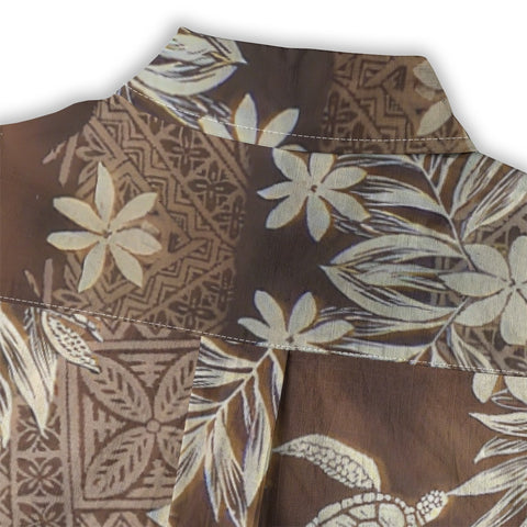Island Guardian – Tribal Turtle & Floral Hawaiian Shirt