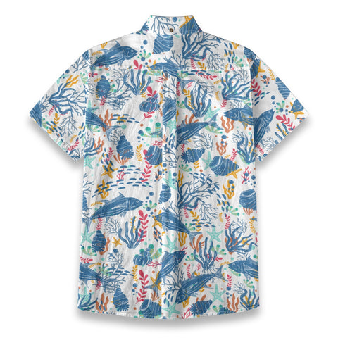 Custom Photo Hawaiian Shirt Ocean Fish Vacation Trip Shirt With Photo Custom, Personalized Shirt Personalized - The Palmix