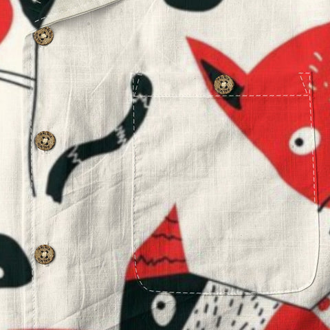 Red Cat & Fishbone Hawaiian Shirt
