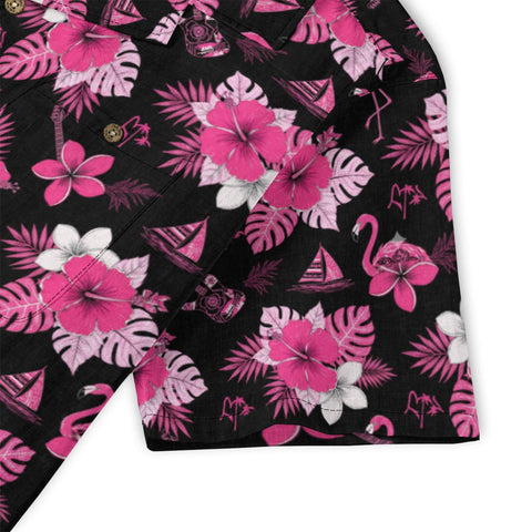 Pink Hibiscus & Flamingo