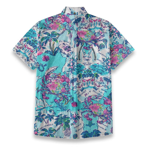 Hawaii hand-painted crab island vacation shirt