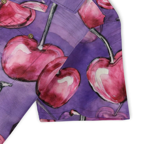 Purple Heart Cherry Hawaiian Shirt