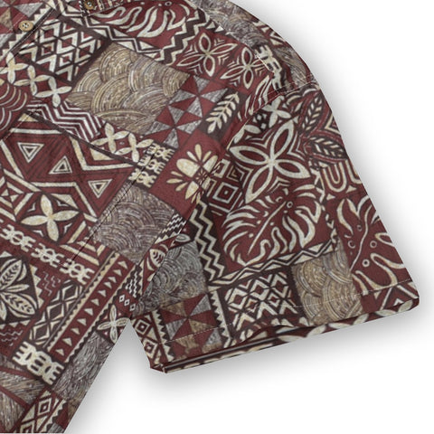 “Tapa Mosaic” – Retro Polynesian Aloha Shirt