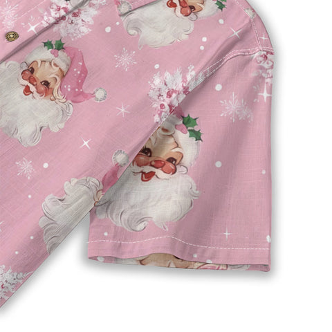 Retro fairy tale with pink Santa Claus