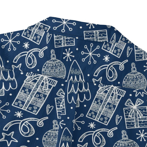 Retro Artistic Navy Christmas Pattern