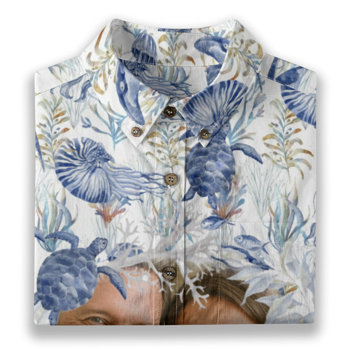 Personalized Hawaiian Shirt with Photo, Ocean Animals Hawaiian Shirt, Turtle Shirt for Men Women - The Palmix