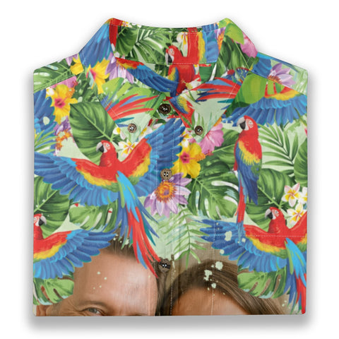 Personalized Hawaiian Shirt with Photo, Parrot Hawaiian Shirt, Vacation Tropical Pattern Shirt for Men Women - The Palmix