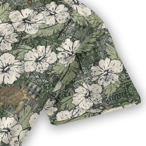 Gate of Heaven, Hibiscus flower turtle retro hawaiian shirt