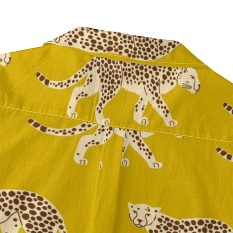 Yellow Cheetah Hawaiian Shirt