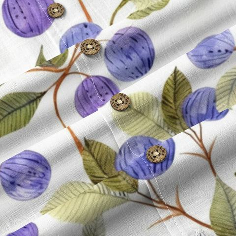 Purple Berry & Leaf Hawaiian Shirt