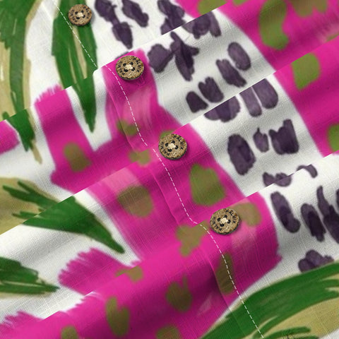 Pink Leopard Palm Hawaiian Shirt