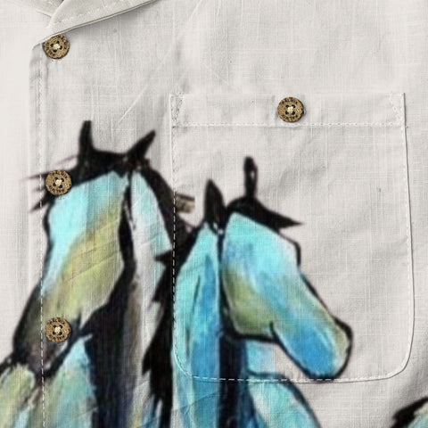 Blue Horse Art Hawaiian Shirt