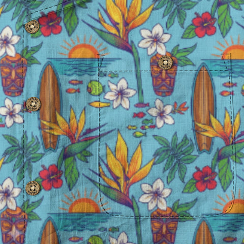 Tiki & Surfboard Hawaiian Shirt