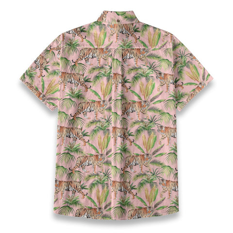 Men's Tiger Print Breathable Cotton Shirt