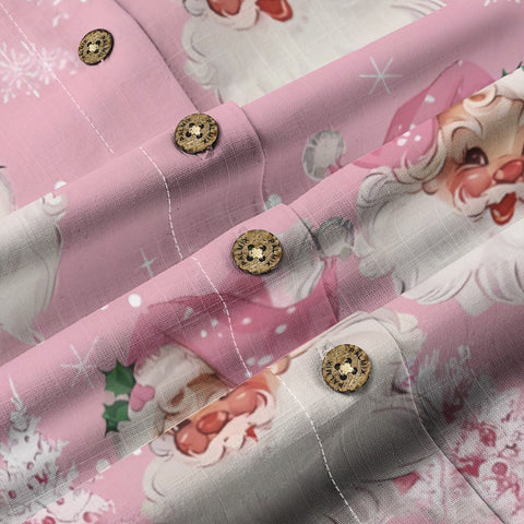 Retro fairy tale with pink Santa Claus