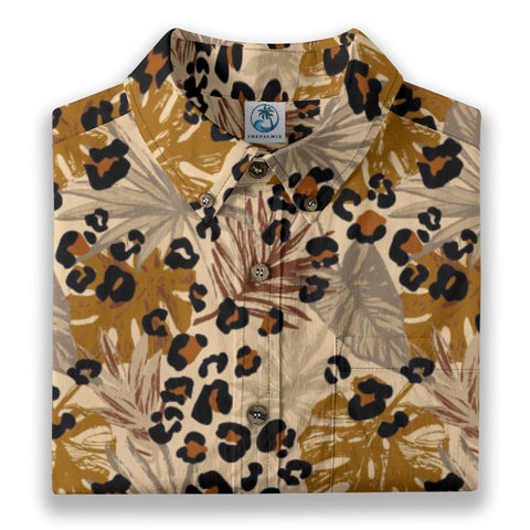 Wild Tropics – Palm Leaf Leopard Print Hawaiian Shirt