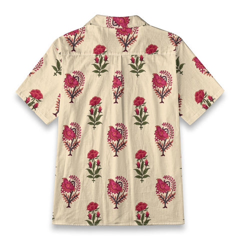 Vintage Cream Magenta Floral