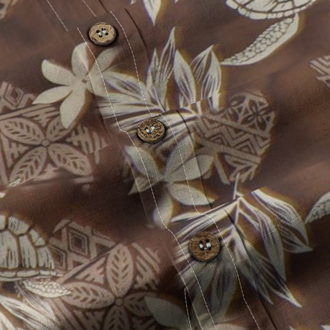Island Guardian – Tribal Turtle & Floral Hawaiian Shirt