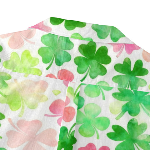 Pastel Clover Watercolor Hawaiian Shirt