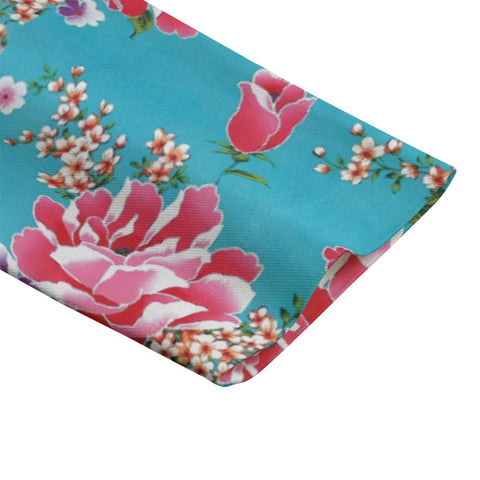 Flower border blue rhyme peonies