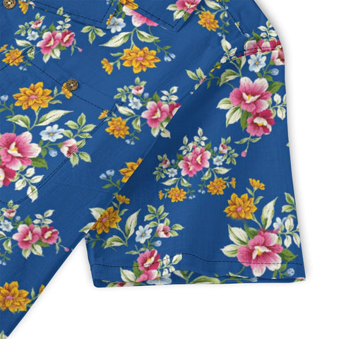 Retro blue rhyme flower border